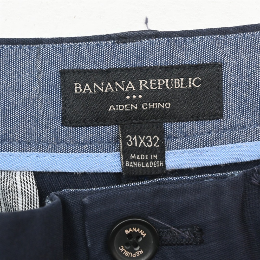 Banana Republic 31x32 Navy Blue Aiden Slim Chino Mens Pants - Picture 6 of 9